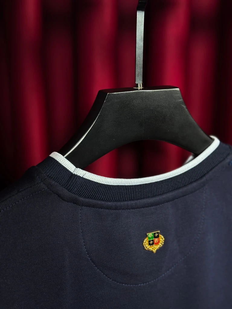 Signature Gold Logo Detaylı Lacivert Erkek Sweat