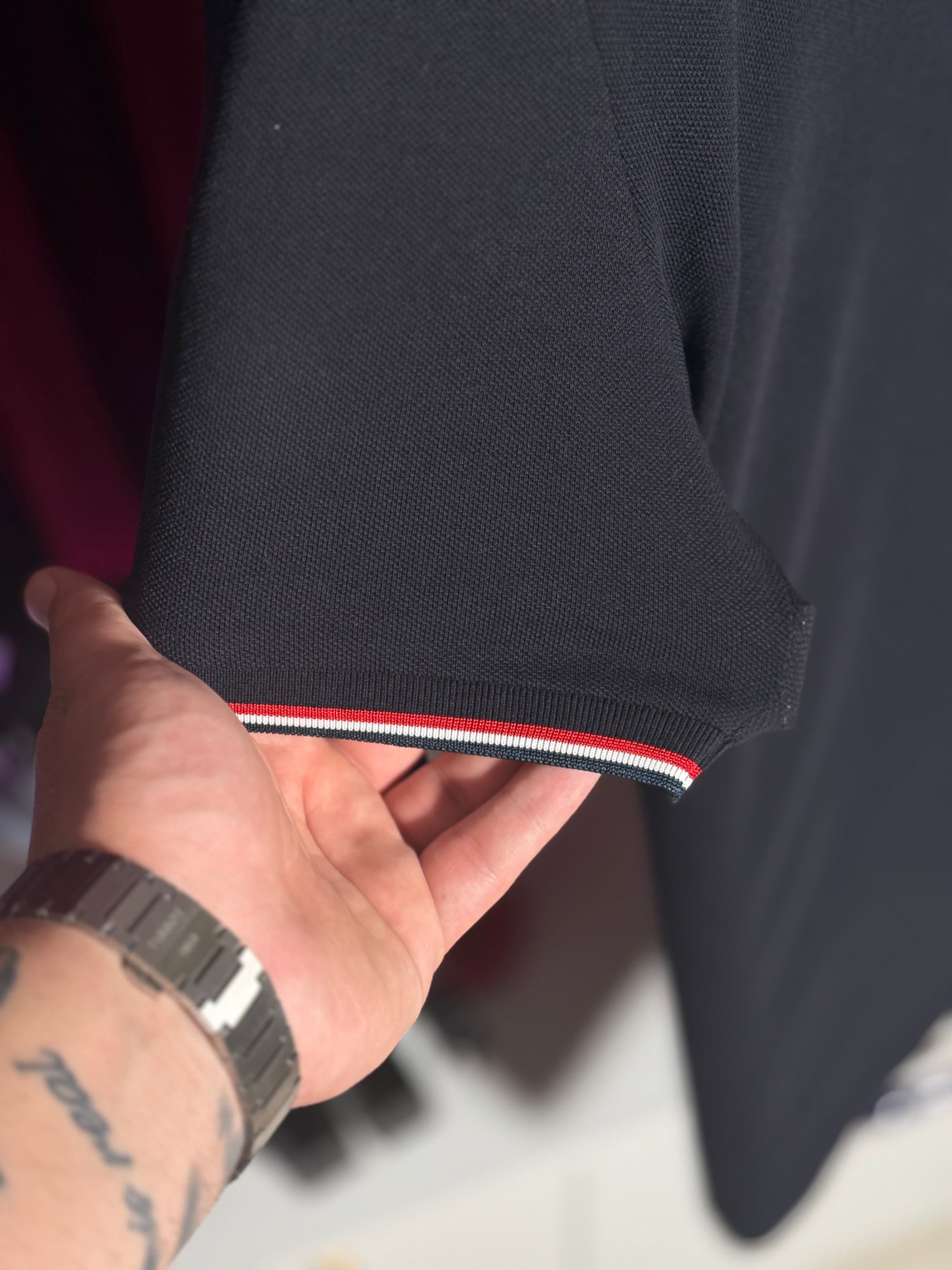Logo Detaylı Lacivert Erkek Polo Yaka T-shirt