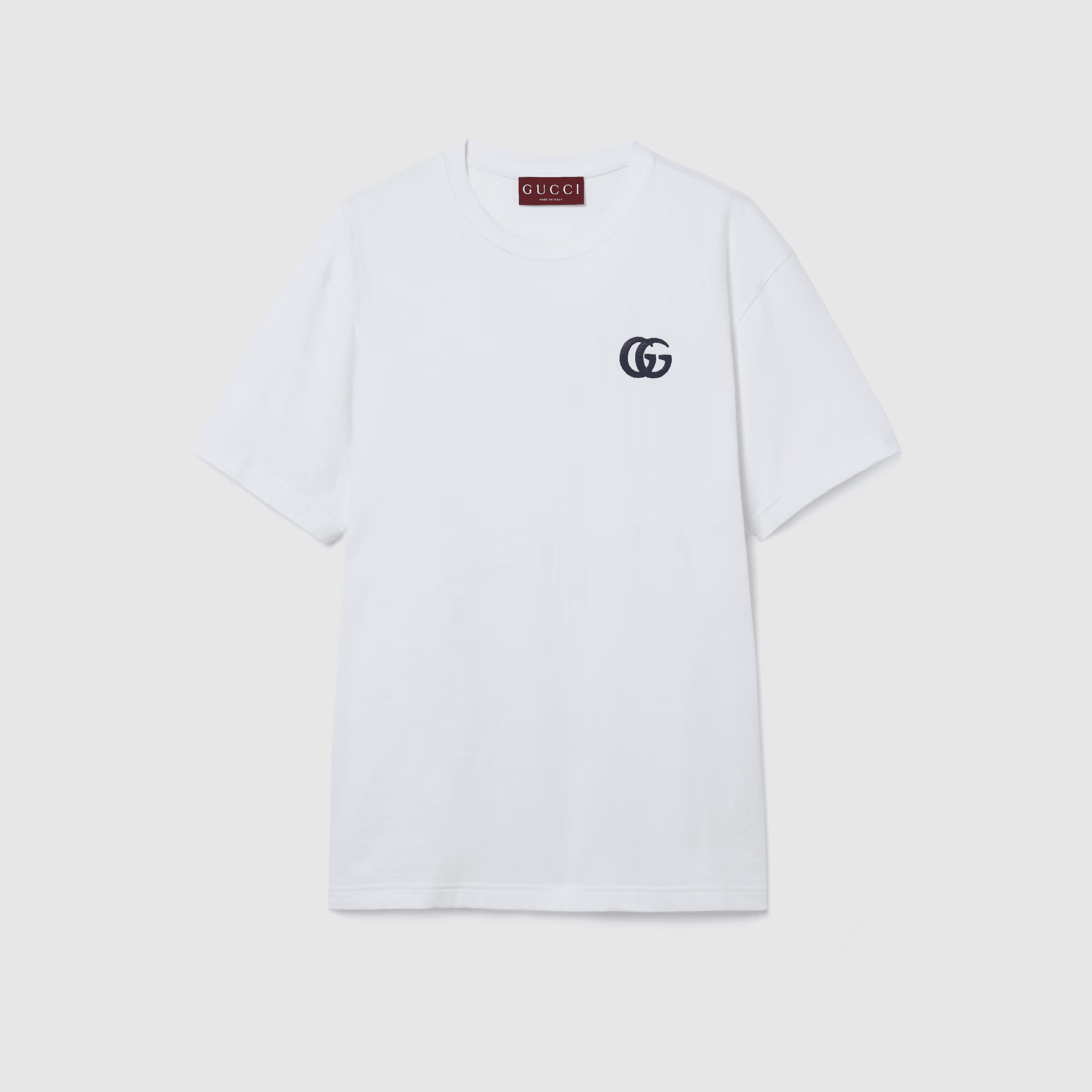 GG Nakış Logo Detaylı Beyaz Erkek T-shirt