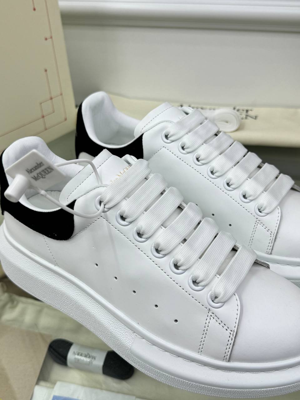 Oversize Süet Detaylı Beyaz Erkek Deri Sneaker