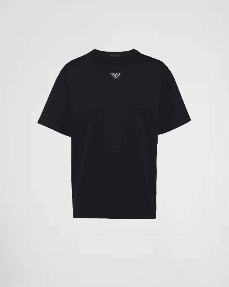 Göğüs Metal Logo Detaylı Erkek Siyah T-shirt NW