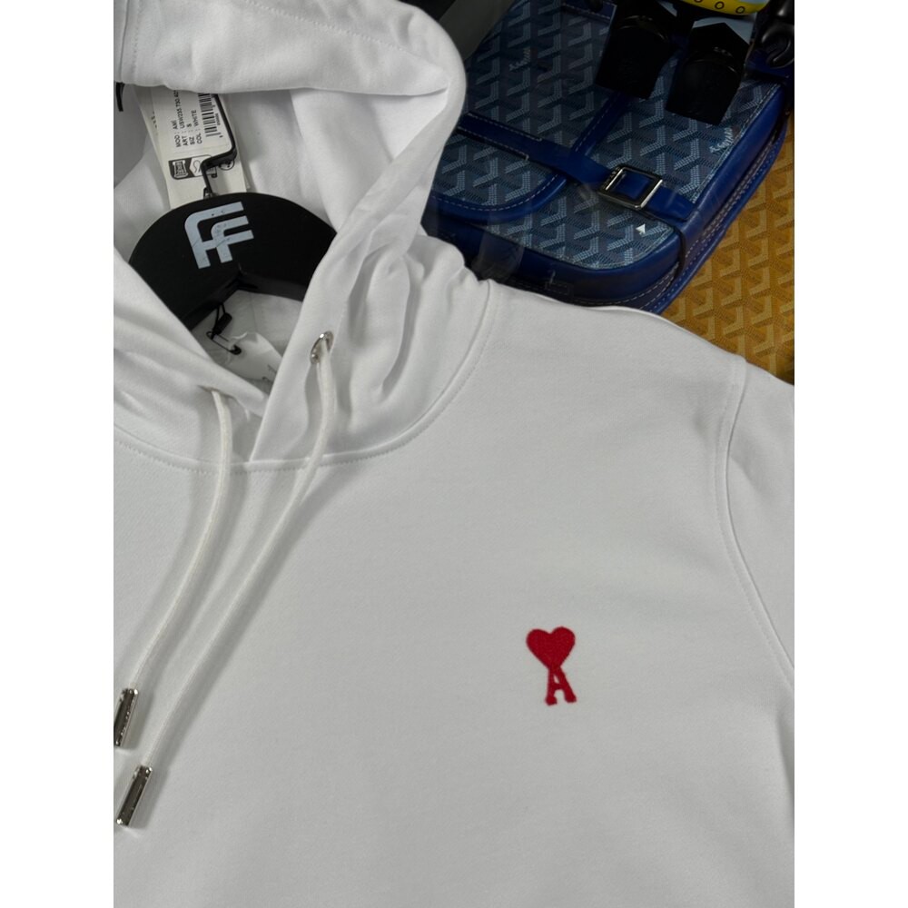 Kalp Logo İşlemeli Kapşonlu Erkek Sweatshirt