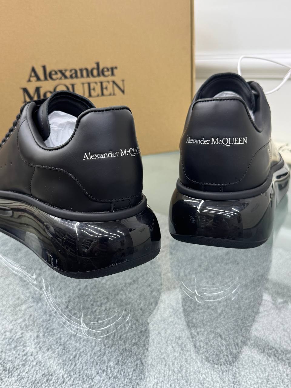 Oversize Siyah Deri Sneaker