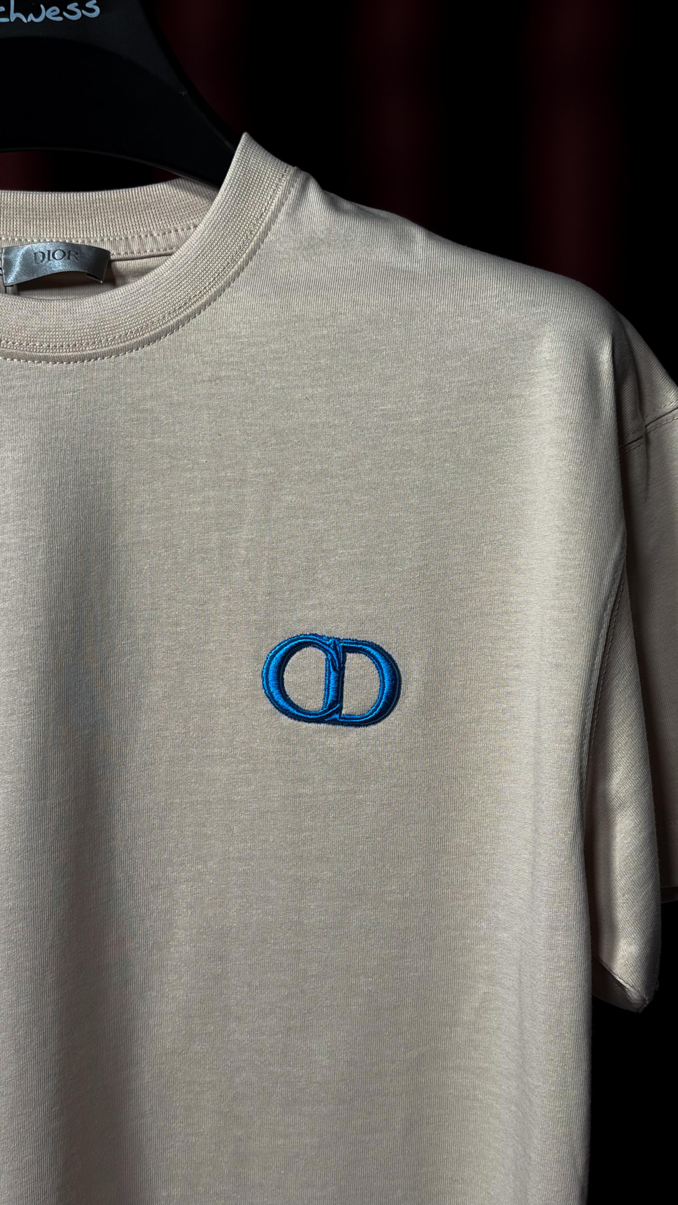 Nakış Logo Detaylı Bej Erkek T-shirt