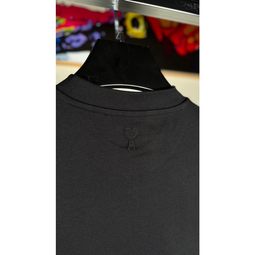 Fransız Logo Detaylı Siyah Erkek Ovesize T-shirt