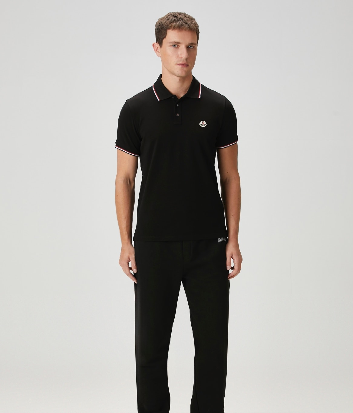 Logo Detaylı Siyah Erkek Polo Yaka T-shirt