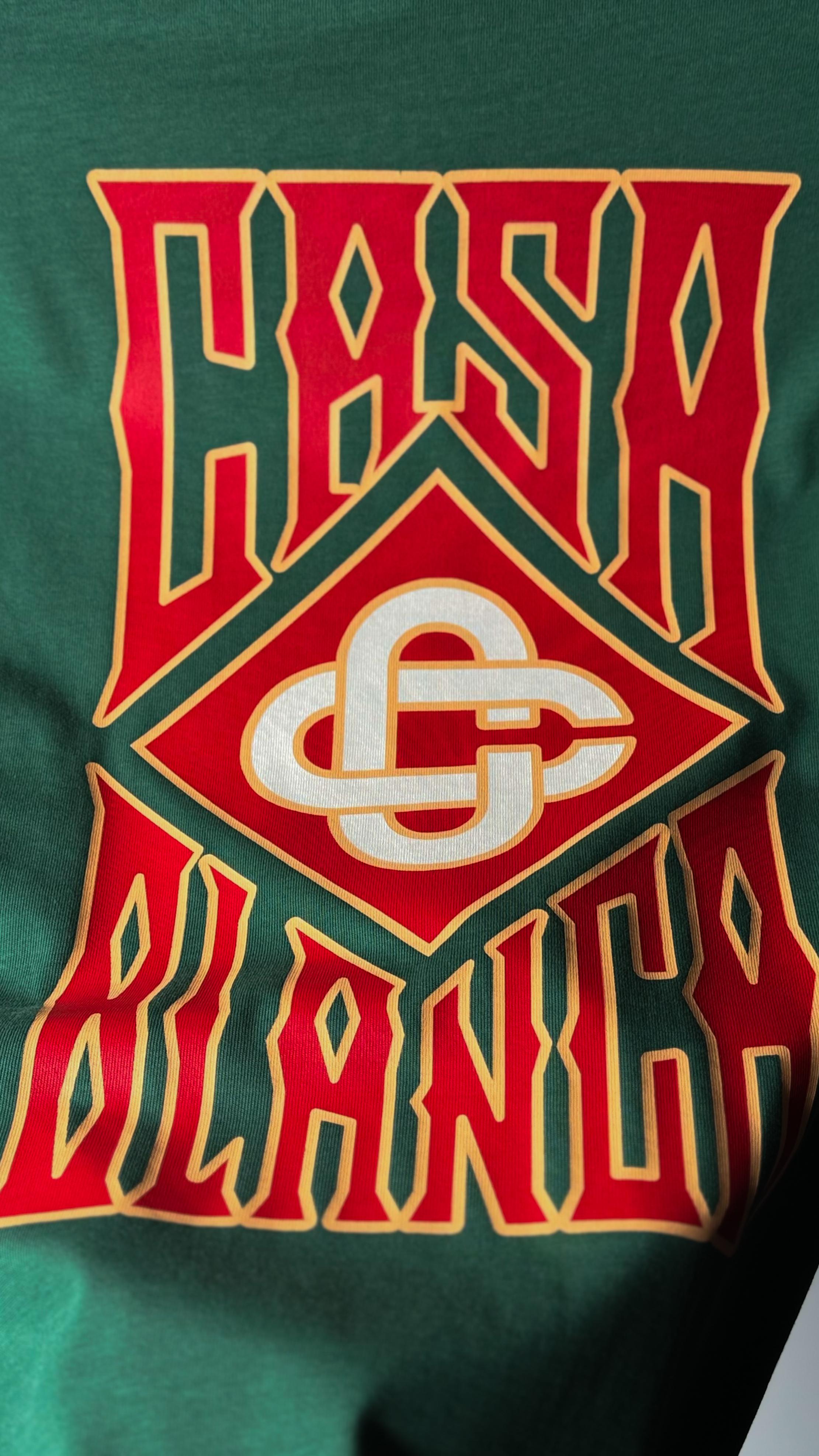 Ön Ve Arka Logo Detaylı Yeşil Erkek T-shirt