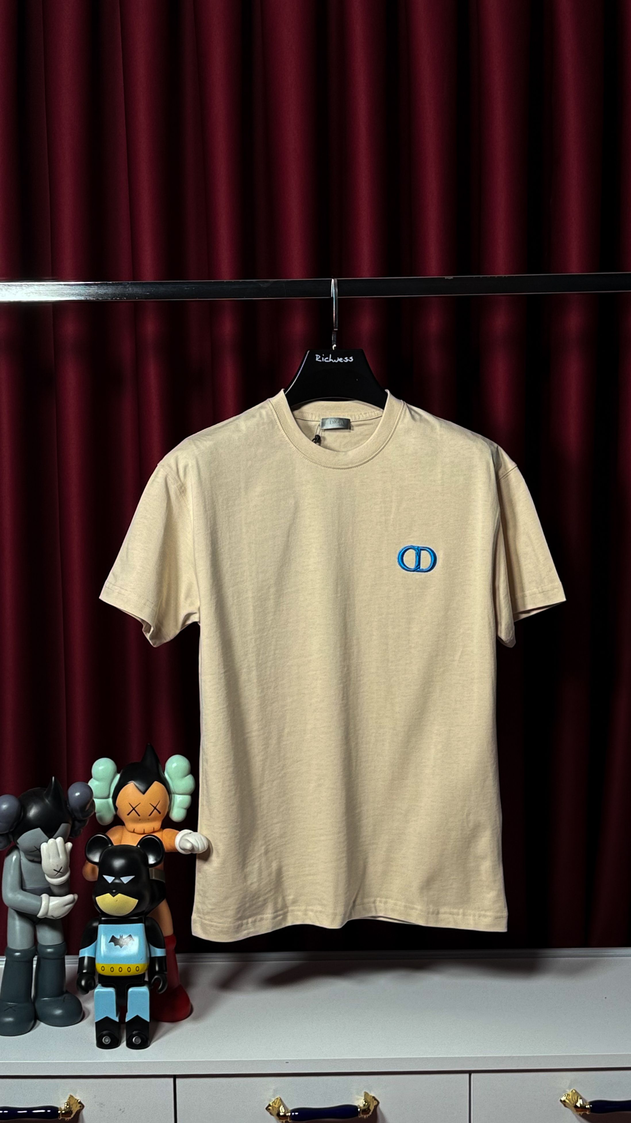 Nakış Logo Detaylı Bej Erkek T-shirt
