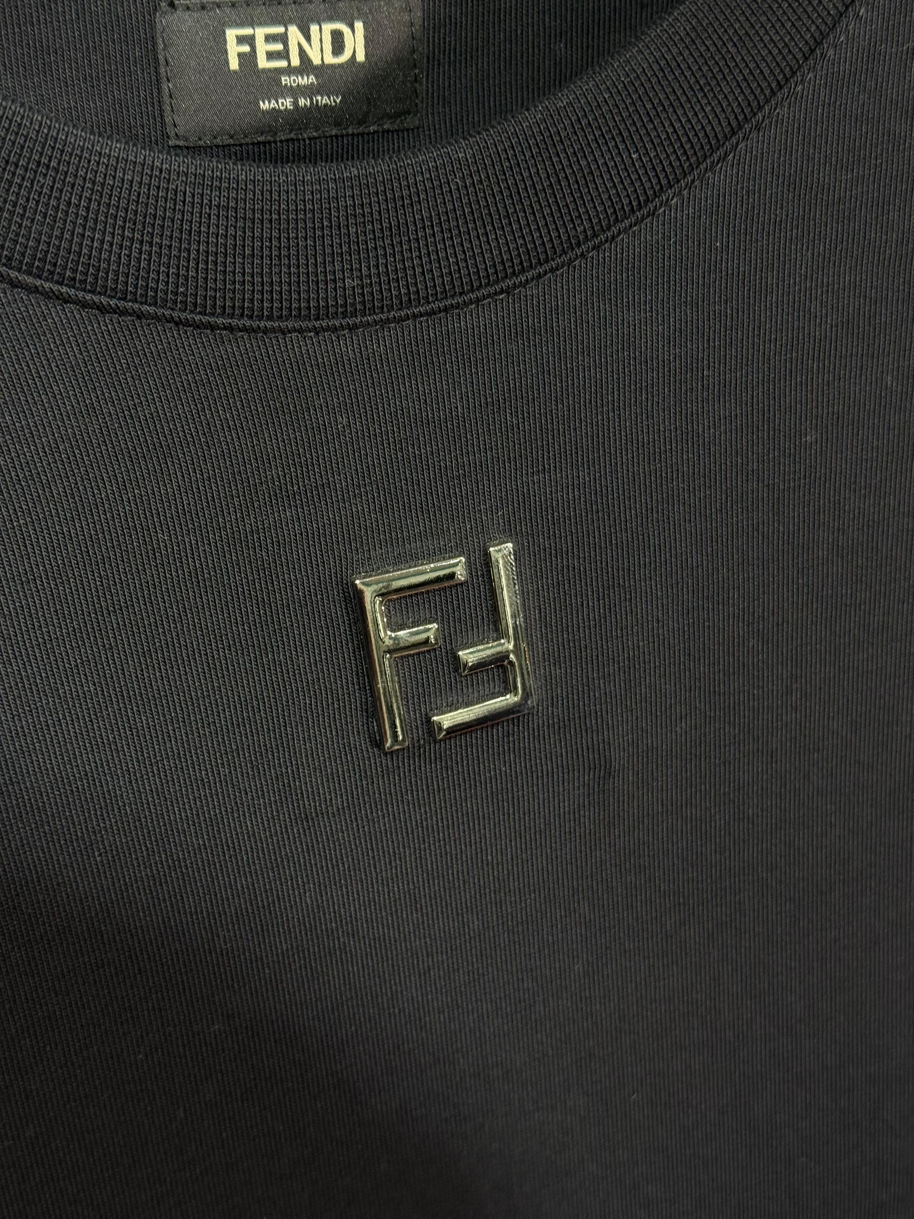 FF METAL LOGO DETAYLI SİYAH ERKEK T-SHIRT