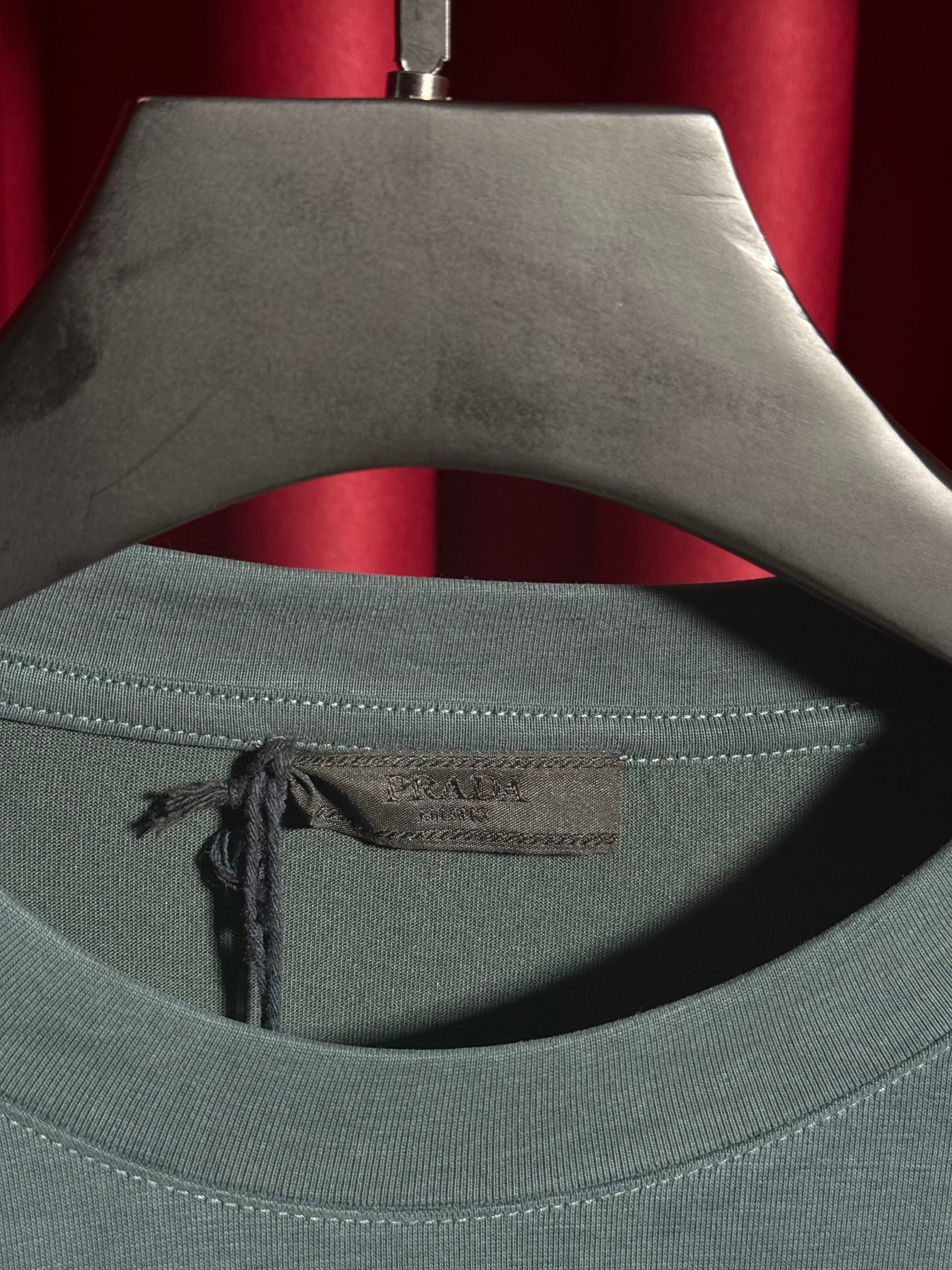 İthal Merserize Haki Logo Detaylı T-shirt