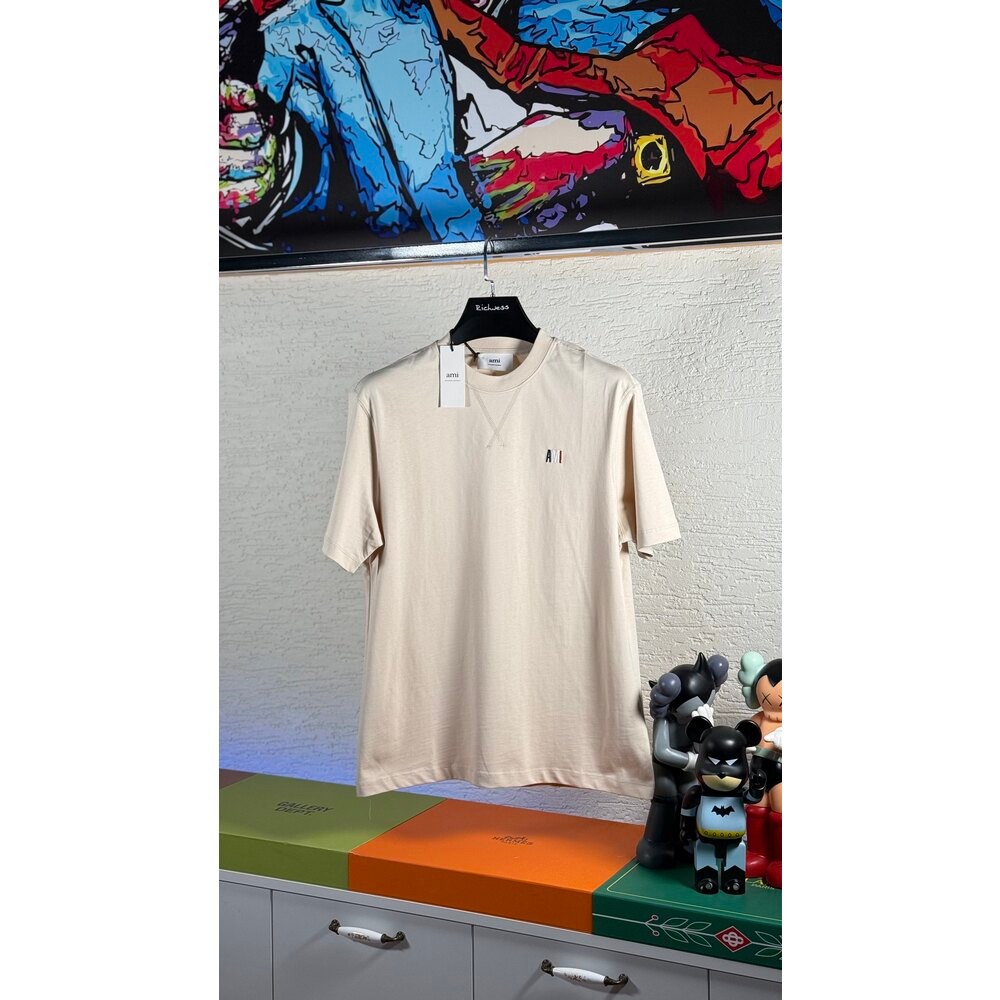 Fransa Logo Detaylı Bej Erkek T-shirt