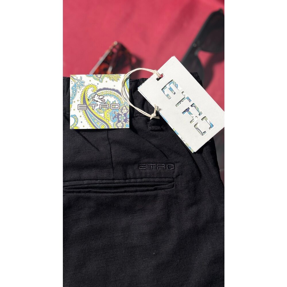 Siyah Keten Pantalon