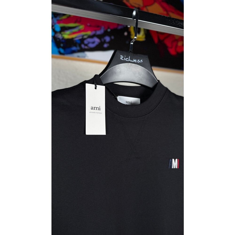 Fransız Logo Detaylı Siyah Erkek Ovesize T-shirt