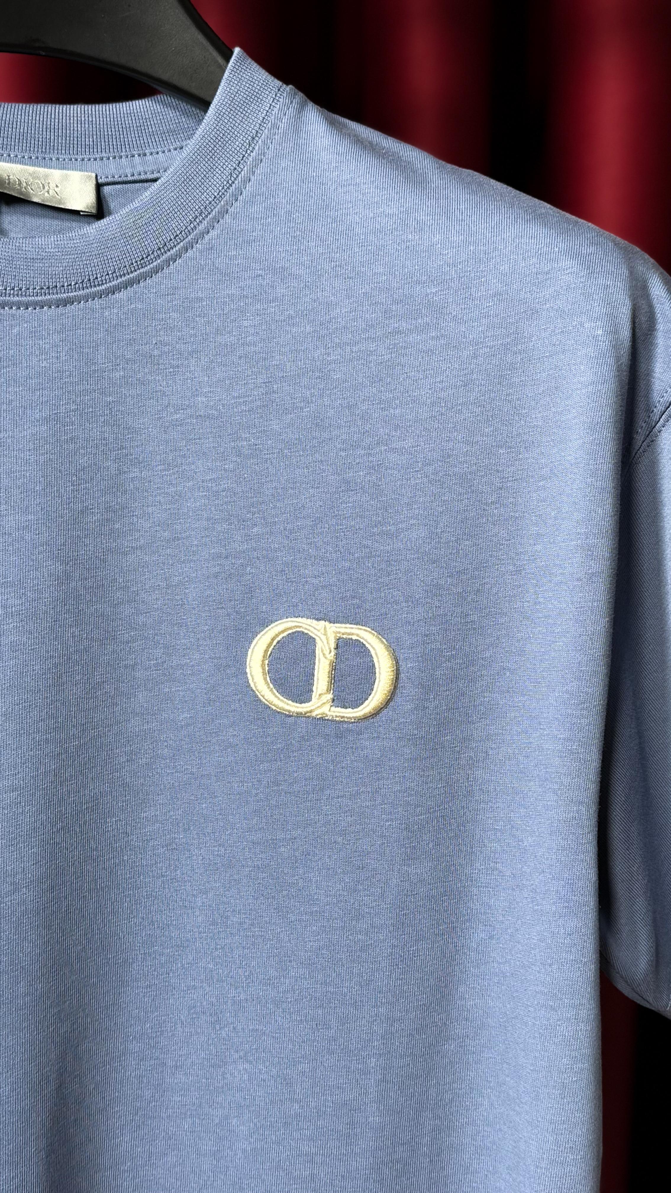 Nakış Logo Detaylı Mavi Erkek T-shirt