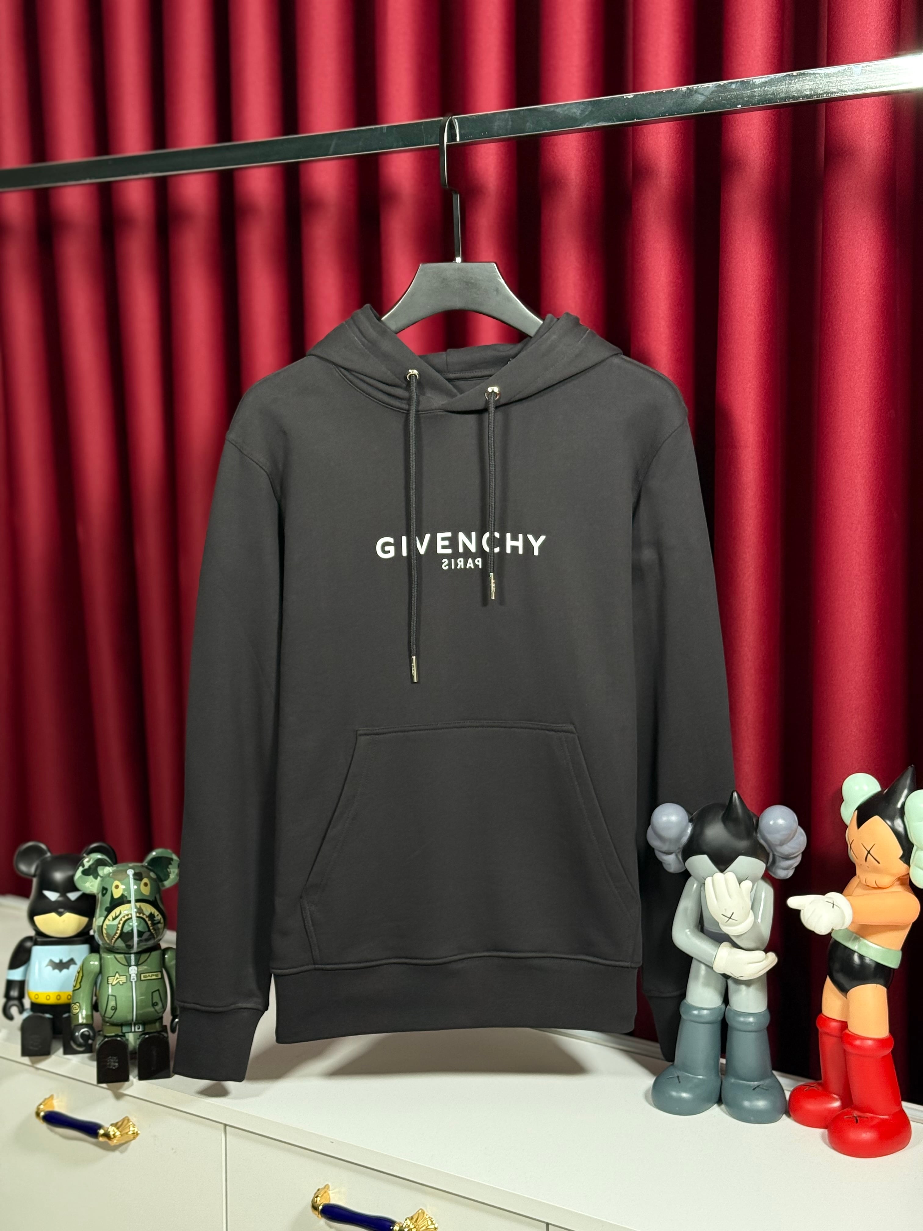 Logo Baskılı Siyah Erkek Kapşonlu Sweatshirt