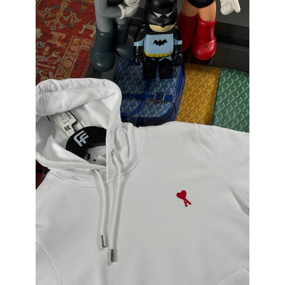 Kalp Logo İşlemeli Kapşonlu Erkek Sweatshirt