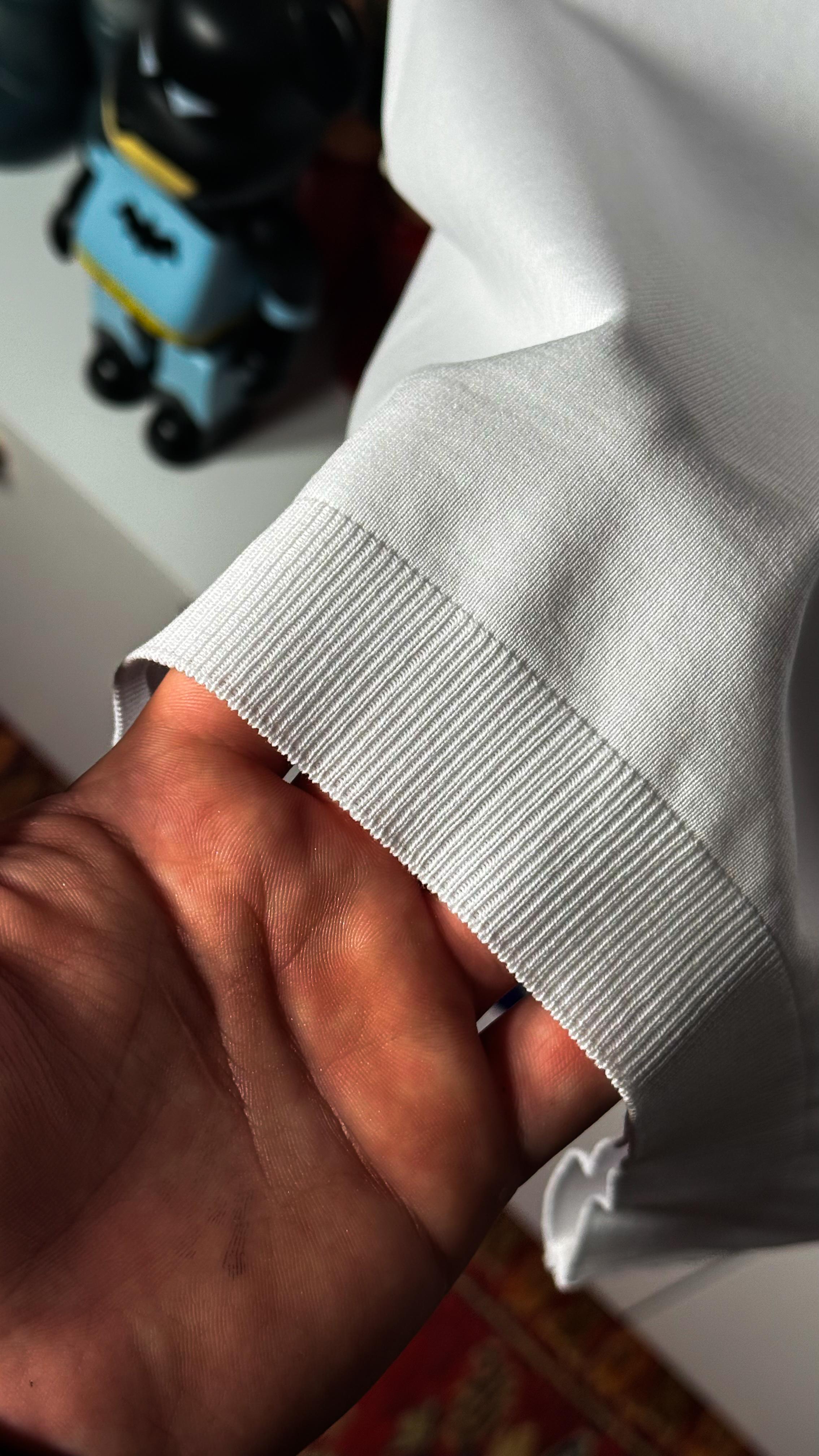 İthal Nakış Logo Detaylı Beyaz Polo Yaka T-shirt