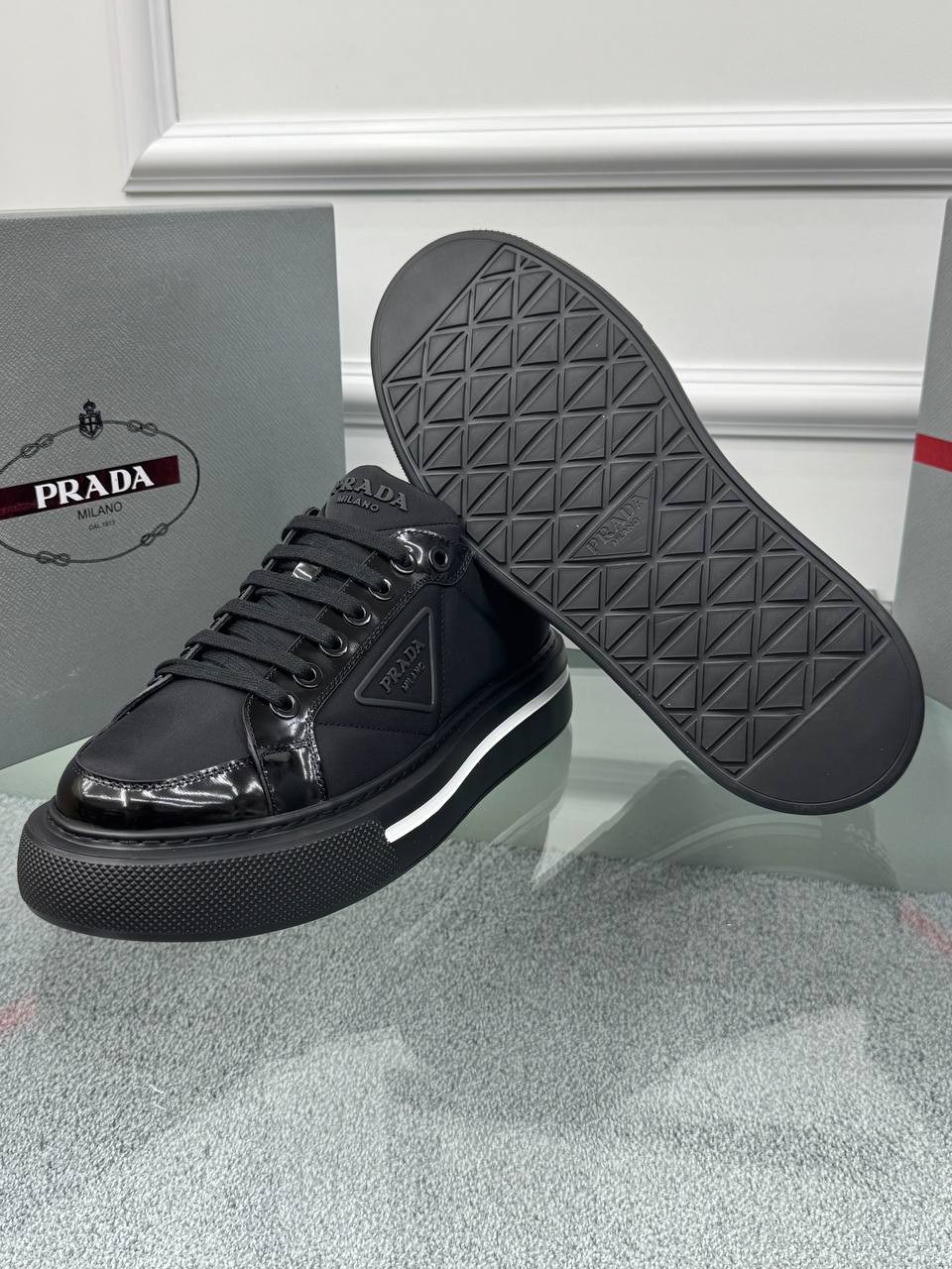 Logo Detaylı Siyah Erkek Sneaker