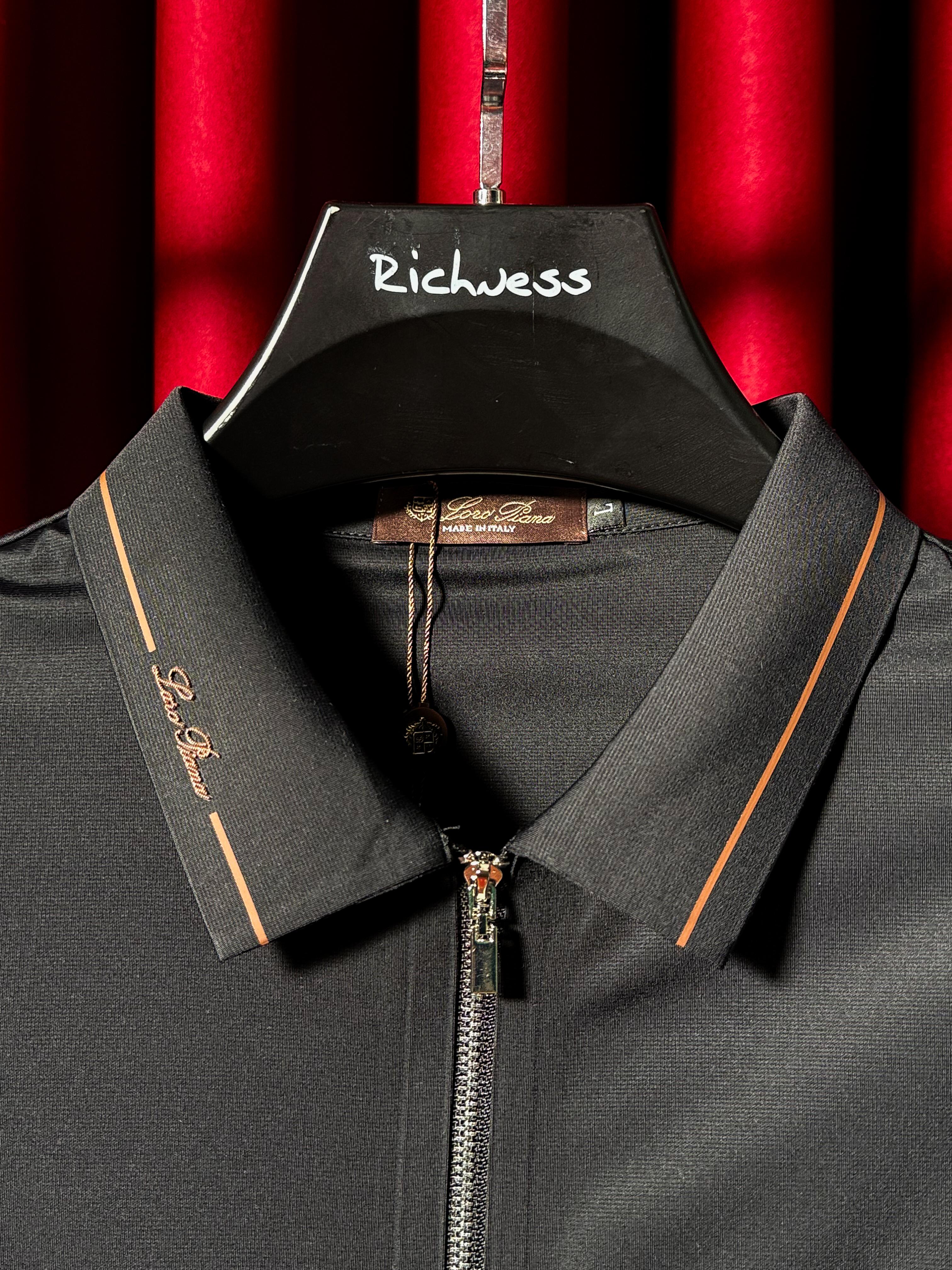 İthal Fermuarlı Nakış Logo Detaylı Polo T-shirt