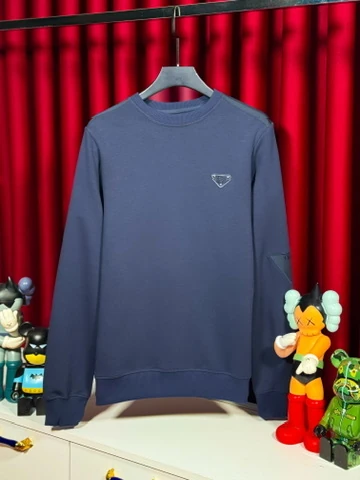 Kolda Yama Detaylı Lacivert Erkek Sweatshirt