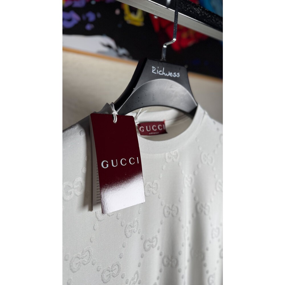 Monogram Detaylı Erkek Beyaz T-shirt