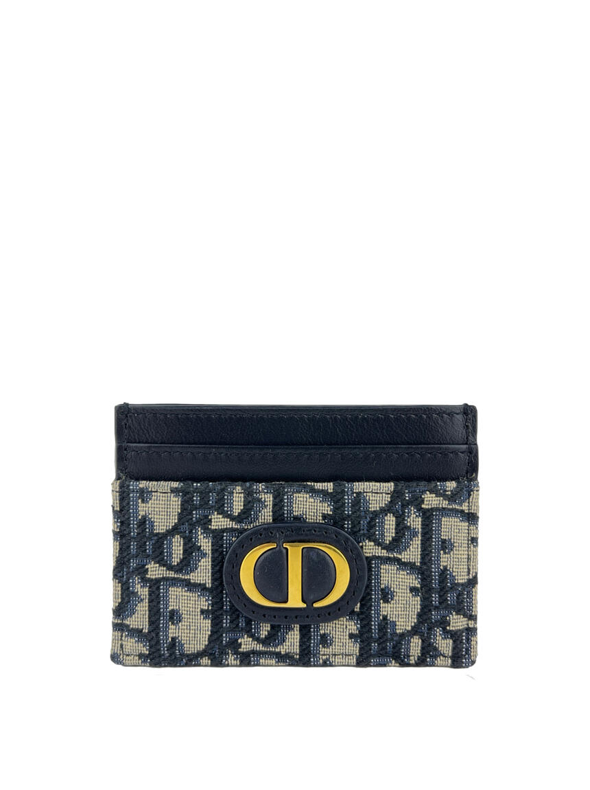 Mavi Monogram Desenli Deri Kartlık