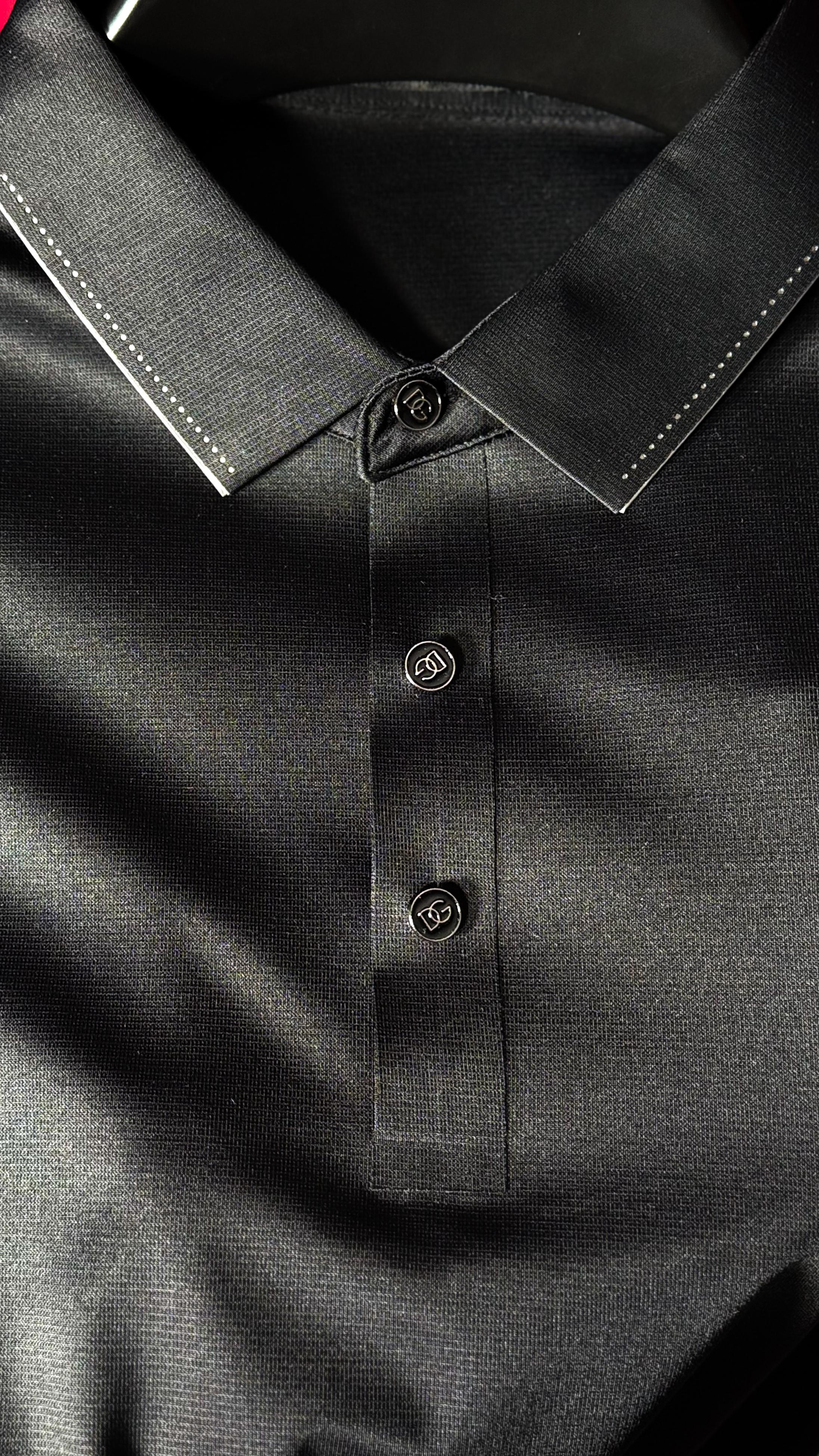İthal Nakış Logo Detaylı Siyah Polo Yaka T-shirt