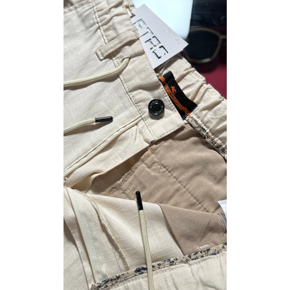 Bej Keten Pantalon