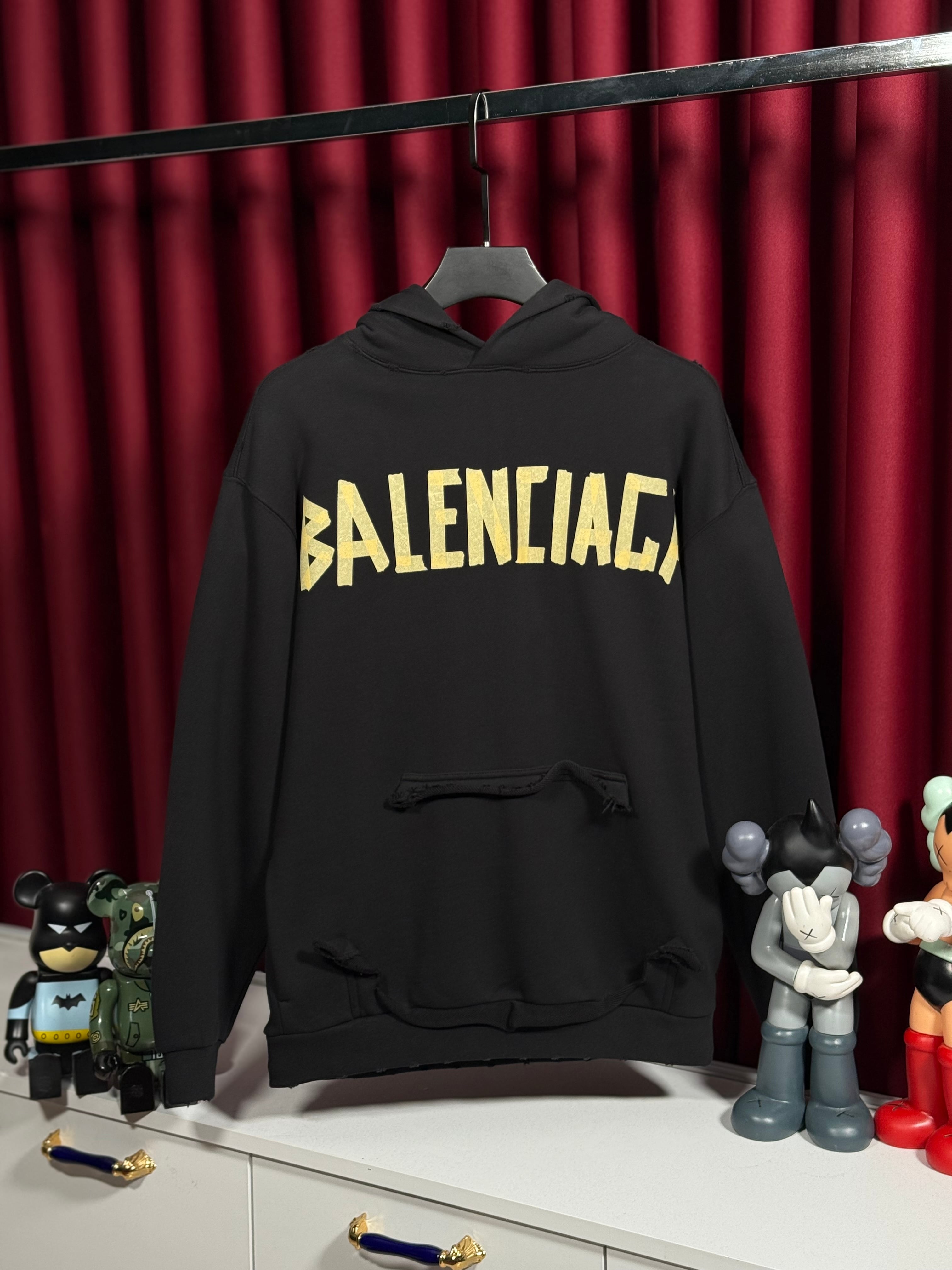 Kapşonlu Baskı Detaylı Siyah Erkek Sweatshirt