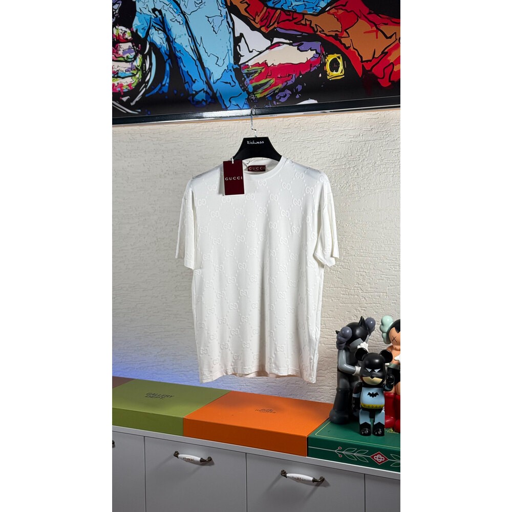 Monogram Detaylı Erkek Beyaz T-shirt