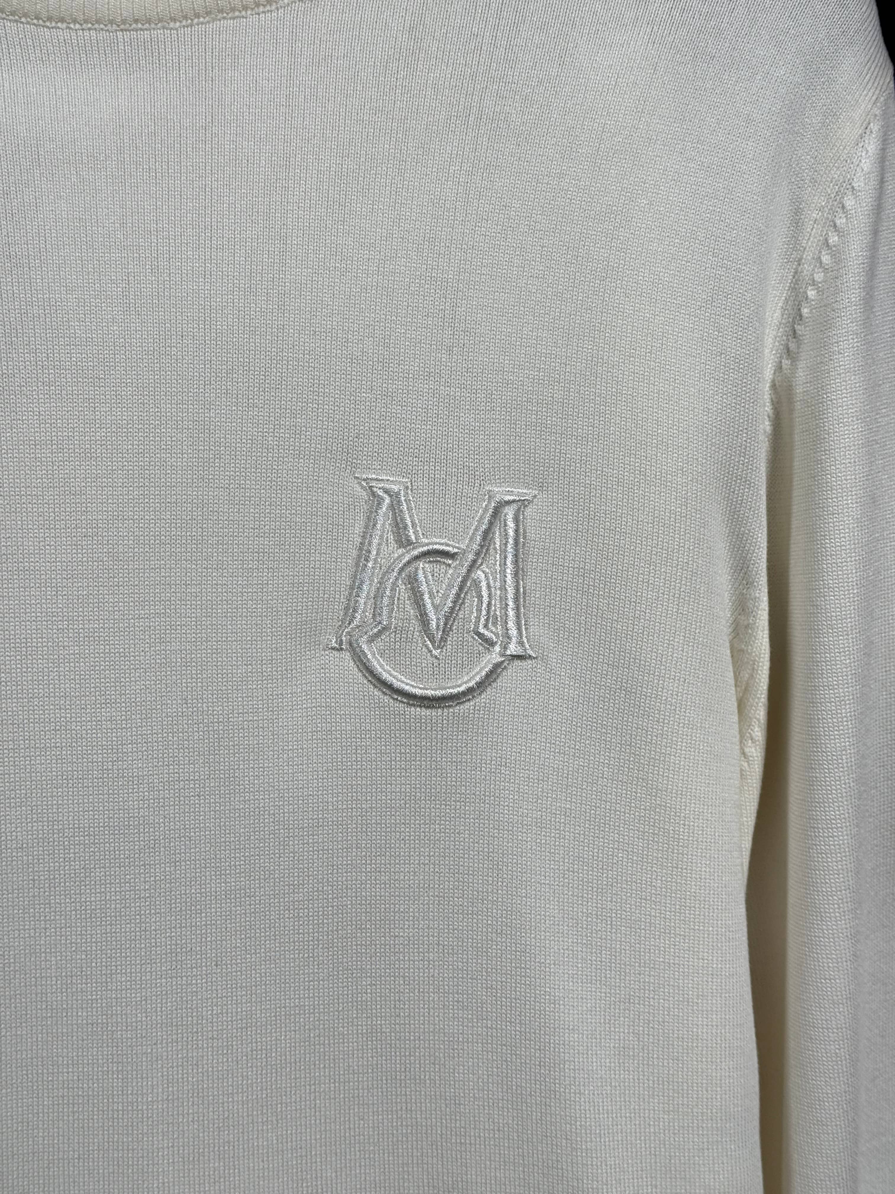 Kolda Logo Detaylı Beyaz Erkek Triko