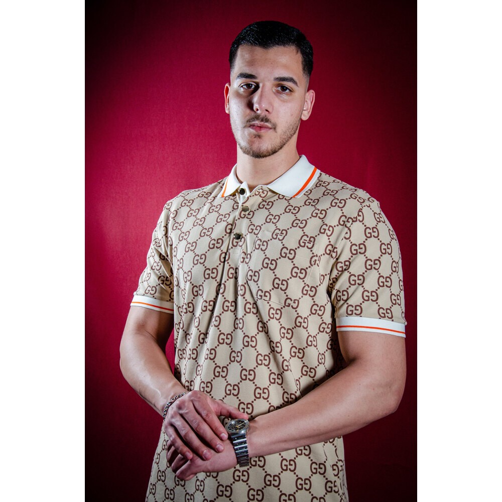 Monogram Detaylı Erkek Polo T-shirt