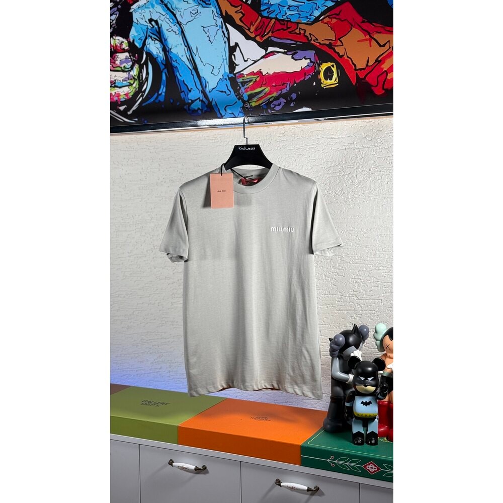 Taş Rengi Nakış Logolu Erkek T-shirt
