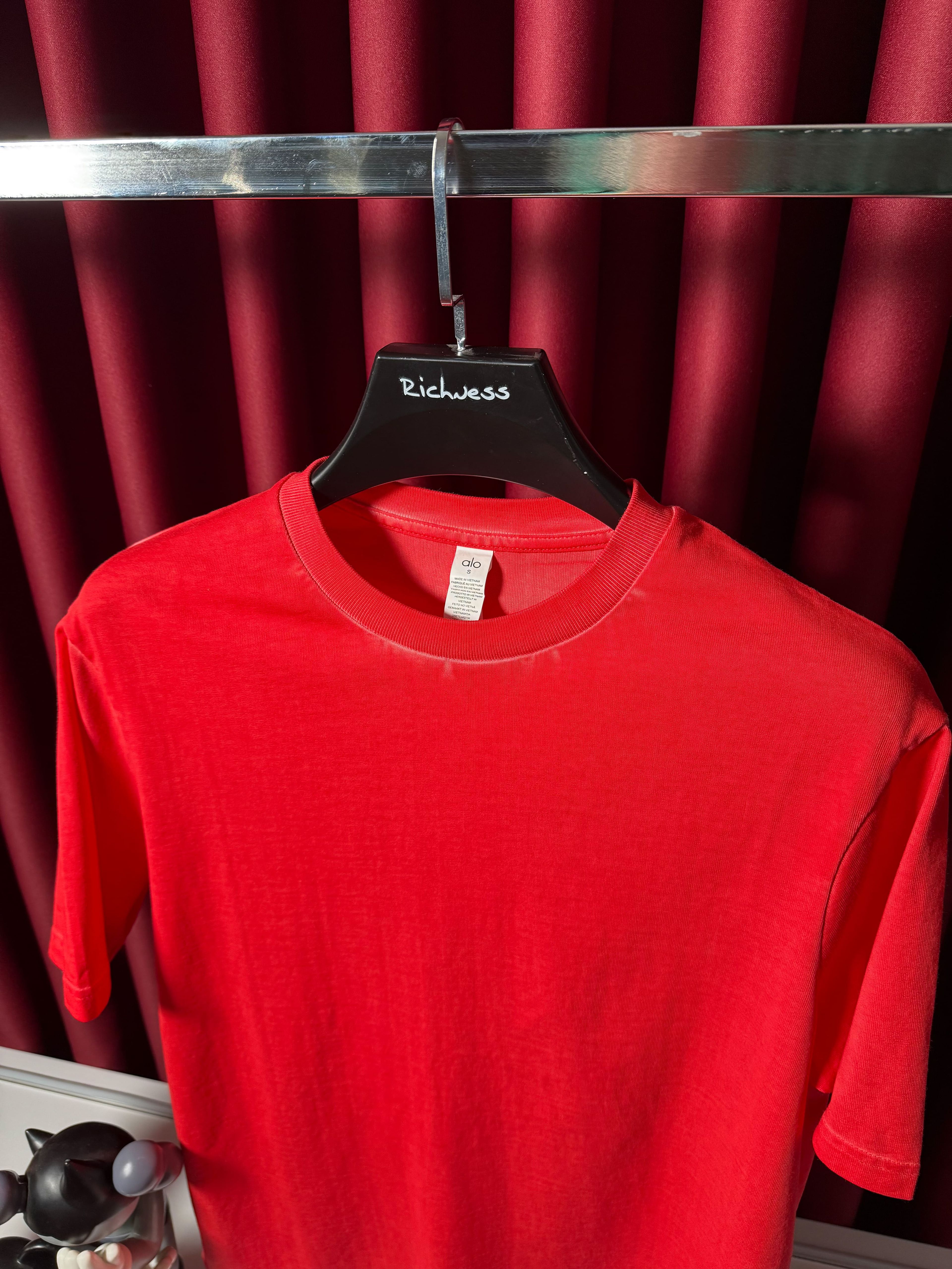Yoga Yıkamalı Kırmızı Spor Giyim T-Shirt