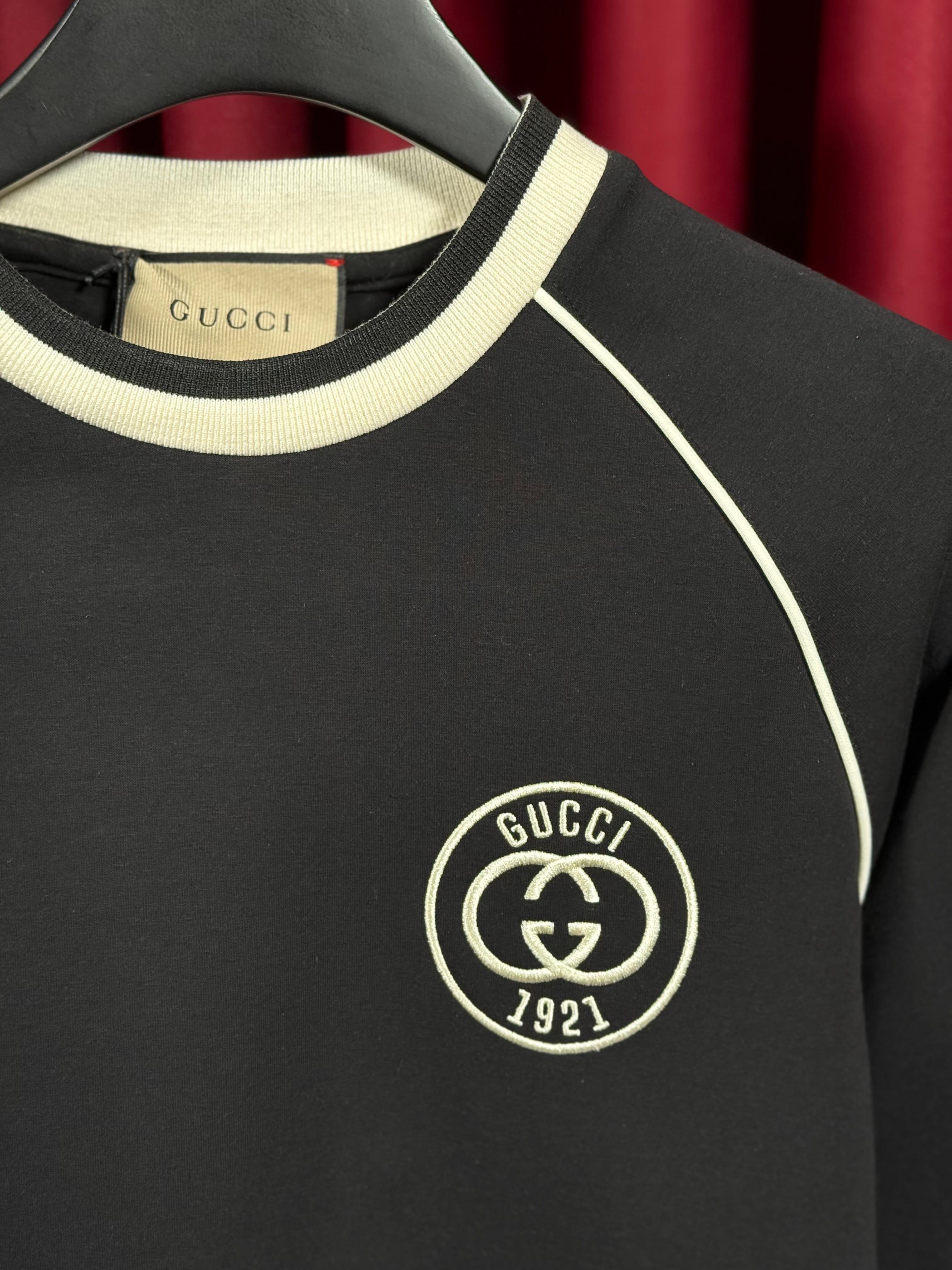 1921 Nakış Logo Detaylı Siyah Erkek Sweatshirt