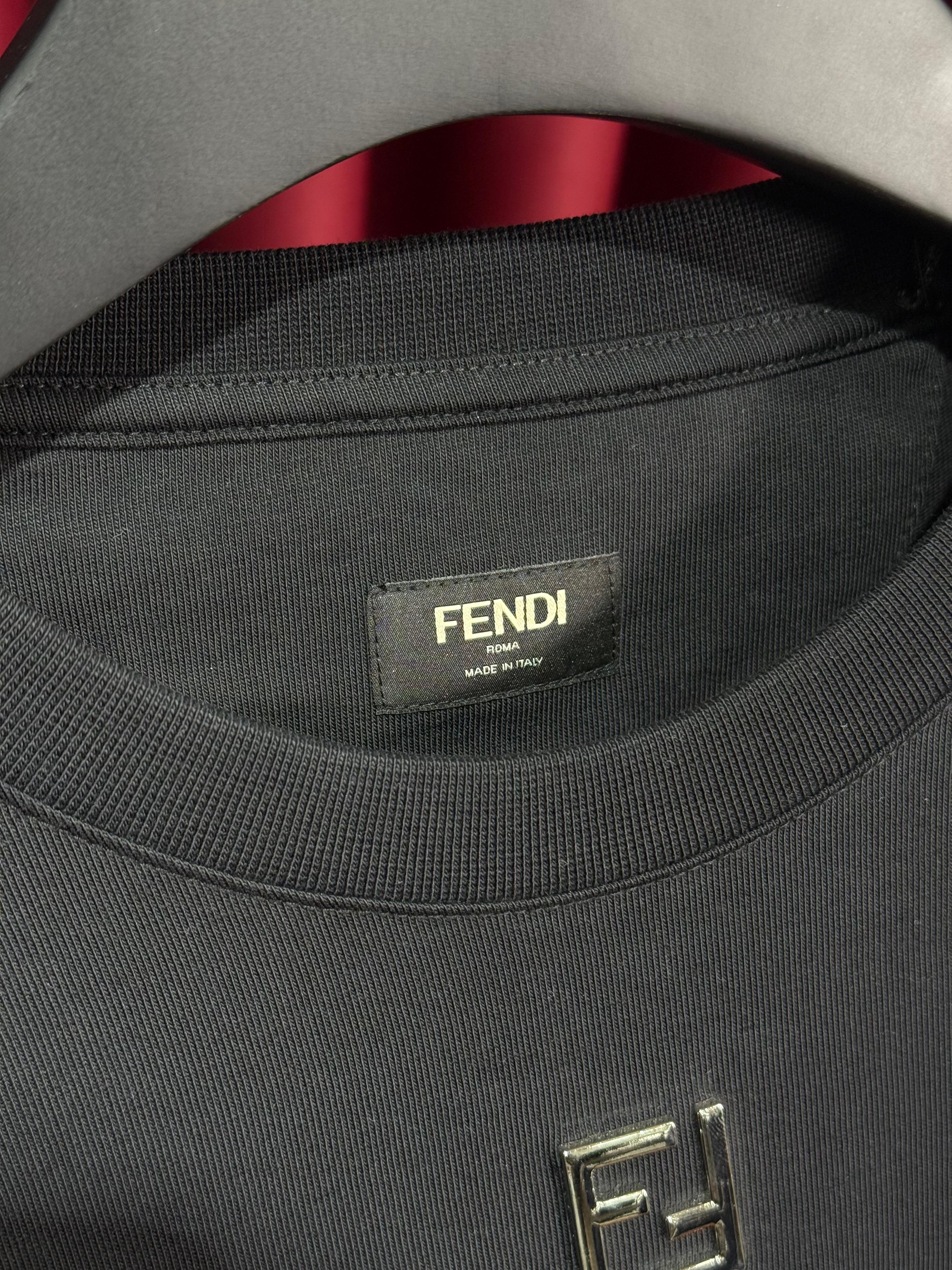 FF METAL LOGO DETAYLI SİYAH ERKEK T-SHIRT