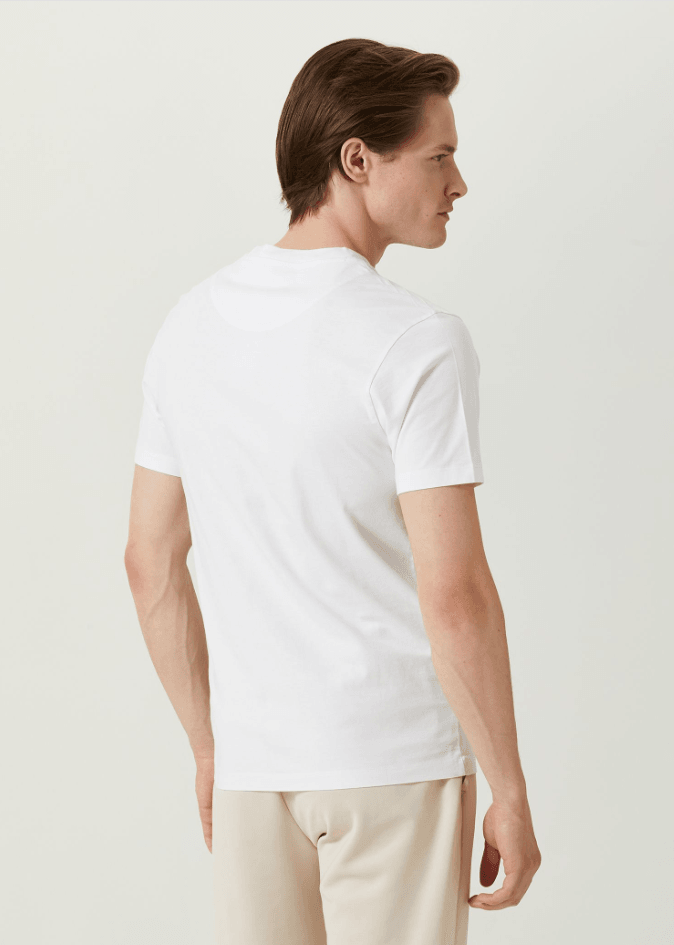 Kaplan Logo Detaylı Beyaz Erkek T-shirt NW