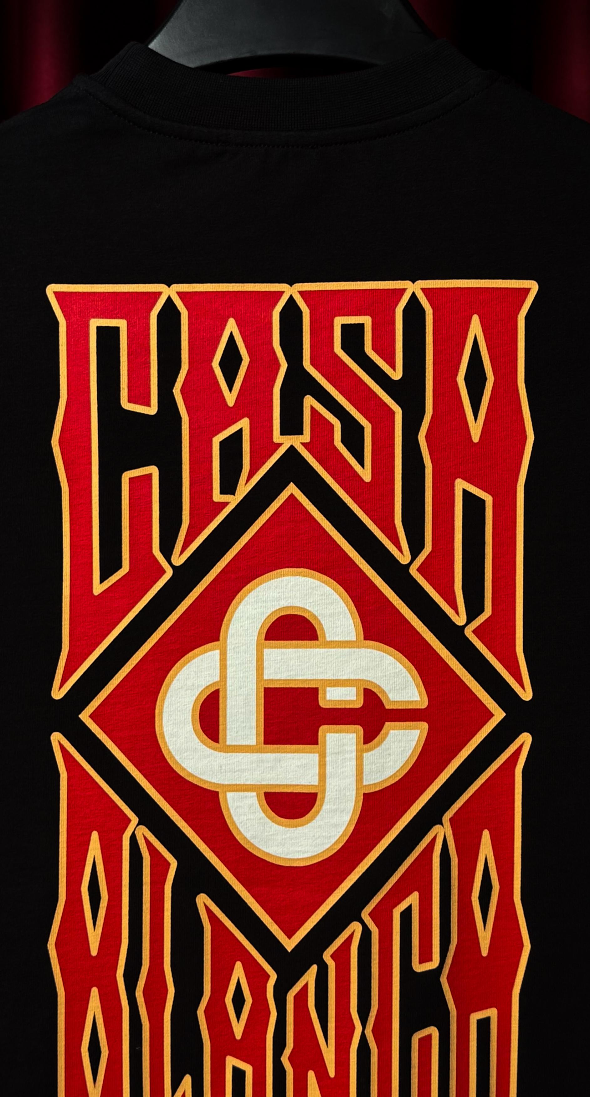Ön Ve Arka Logo Detaylı Siyah Erkek T-shirt