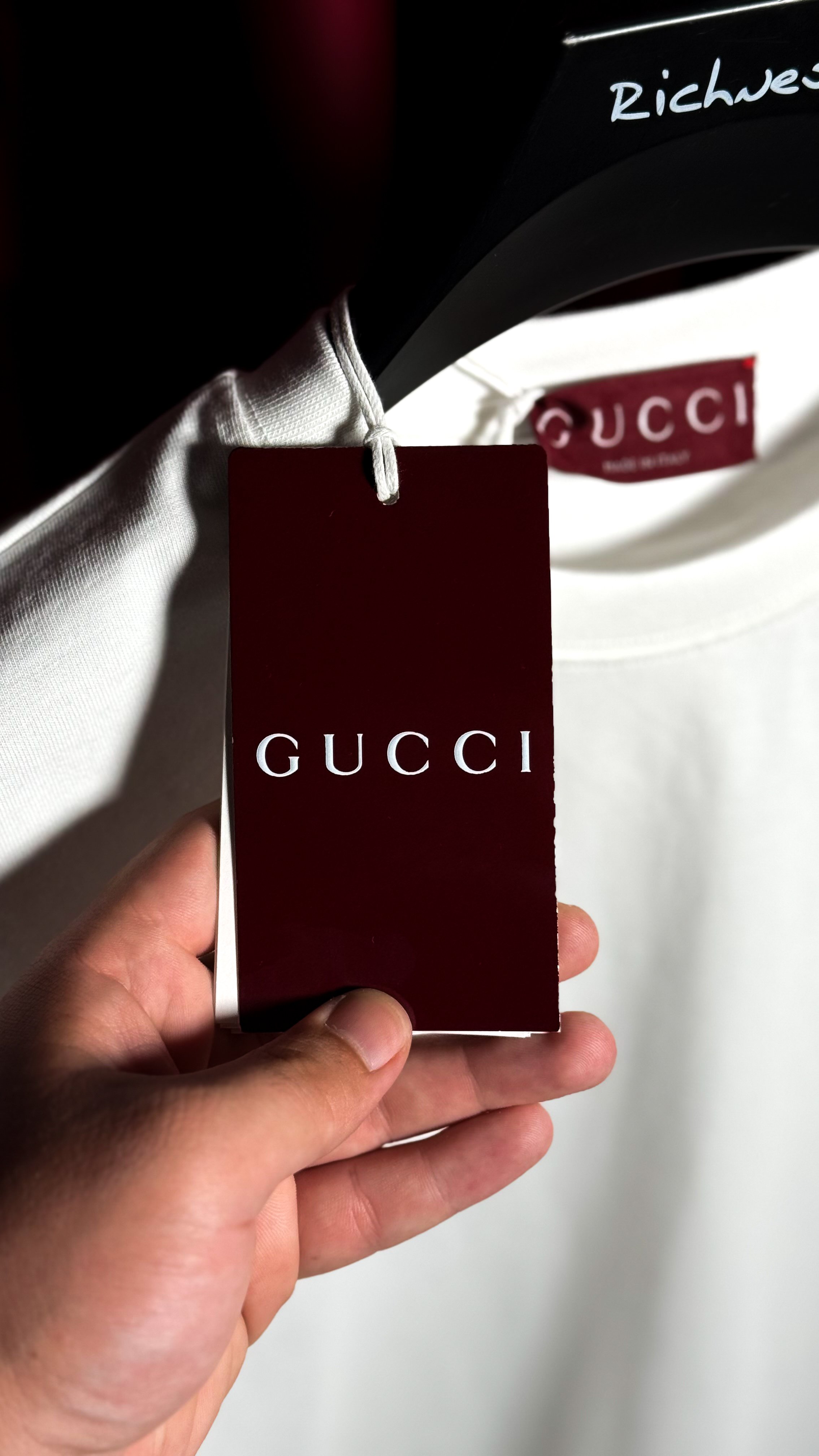 GG Nakış Logo Detaylı Beyaz Erkek T-shirt