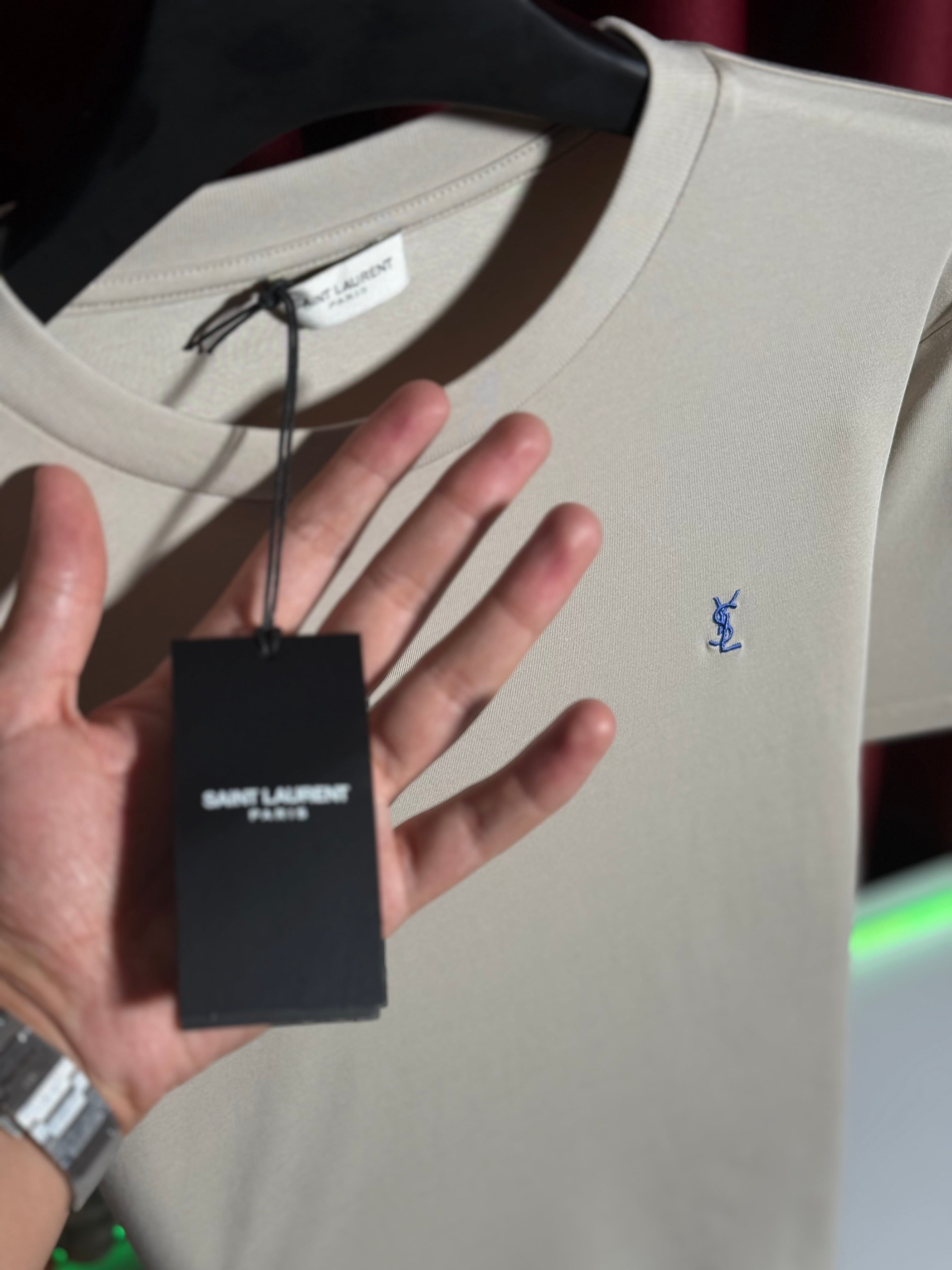 Nakış Logo Detaylı Bej Erkek T-shirt