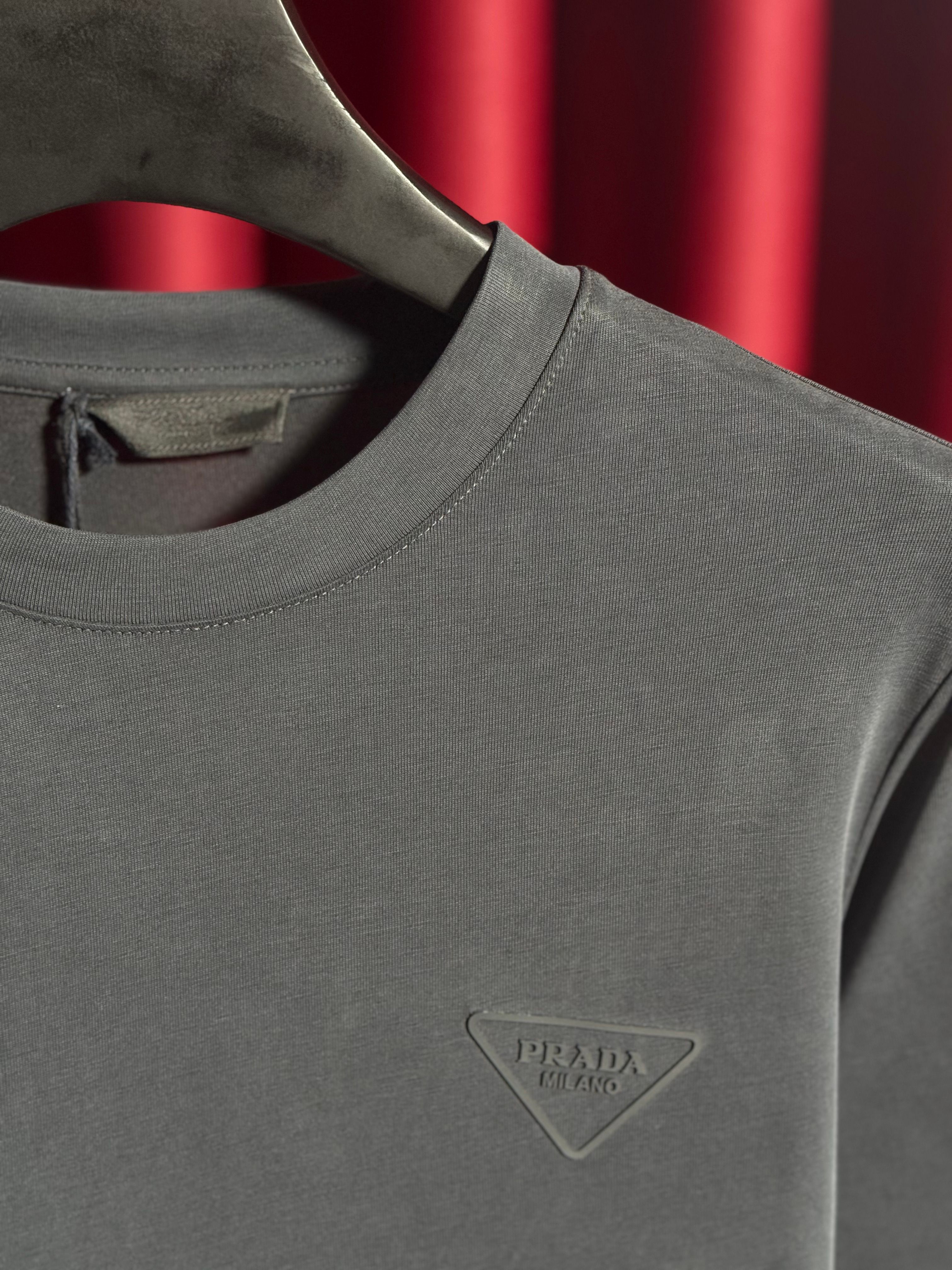İthal Merserize Siyah Logo Detaylı T-shirt