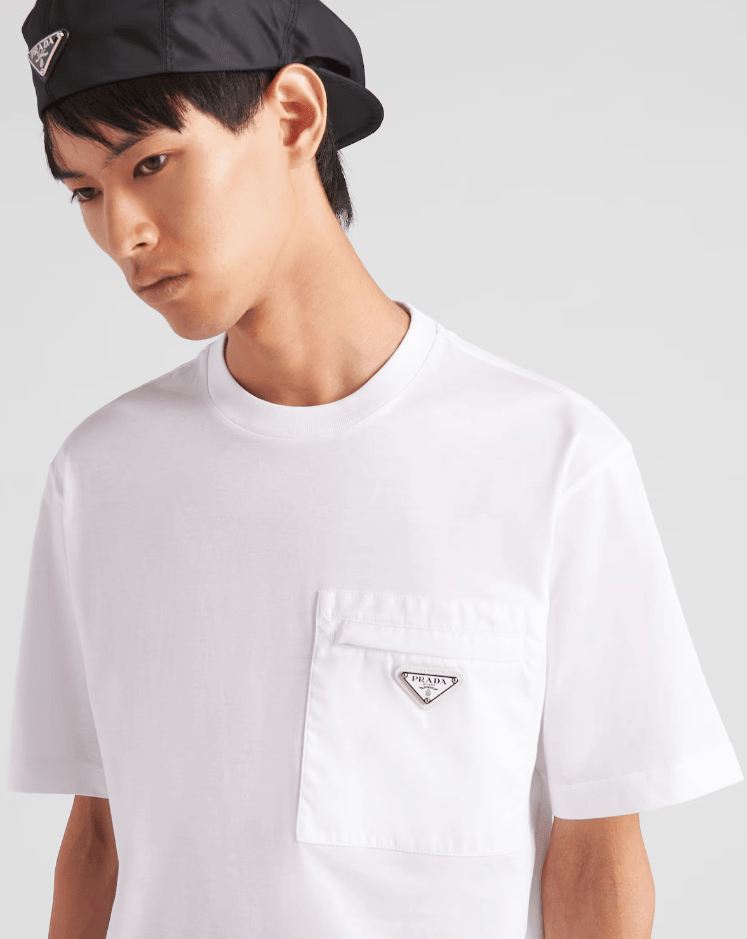 Paraşüt Cep Detaylı Beyaz Erkek T-shirt NW