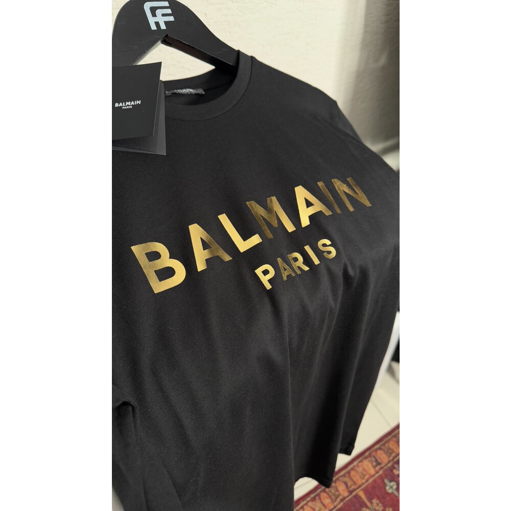 Altın Logo Baskılı Erkek T-shirt