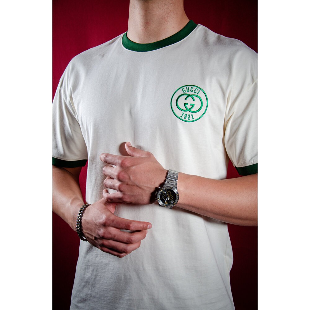 1921 Nakış Yeşil Logo Detaylı Erkek T-Shirt NW