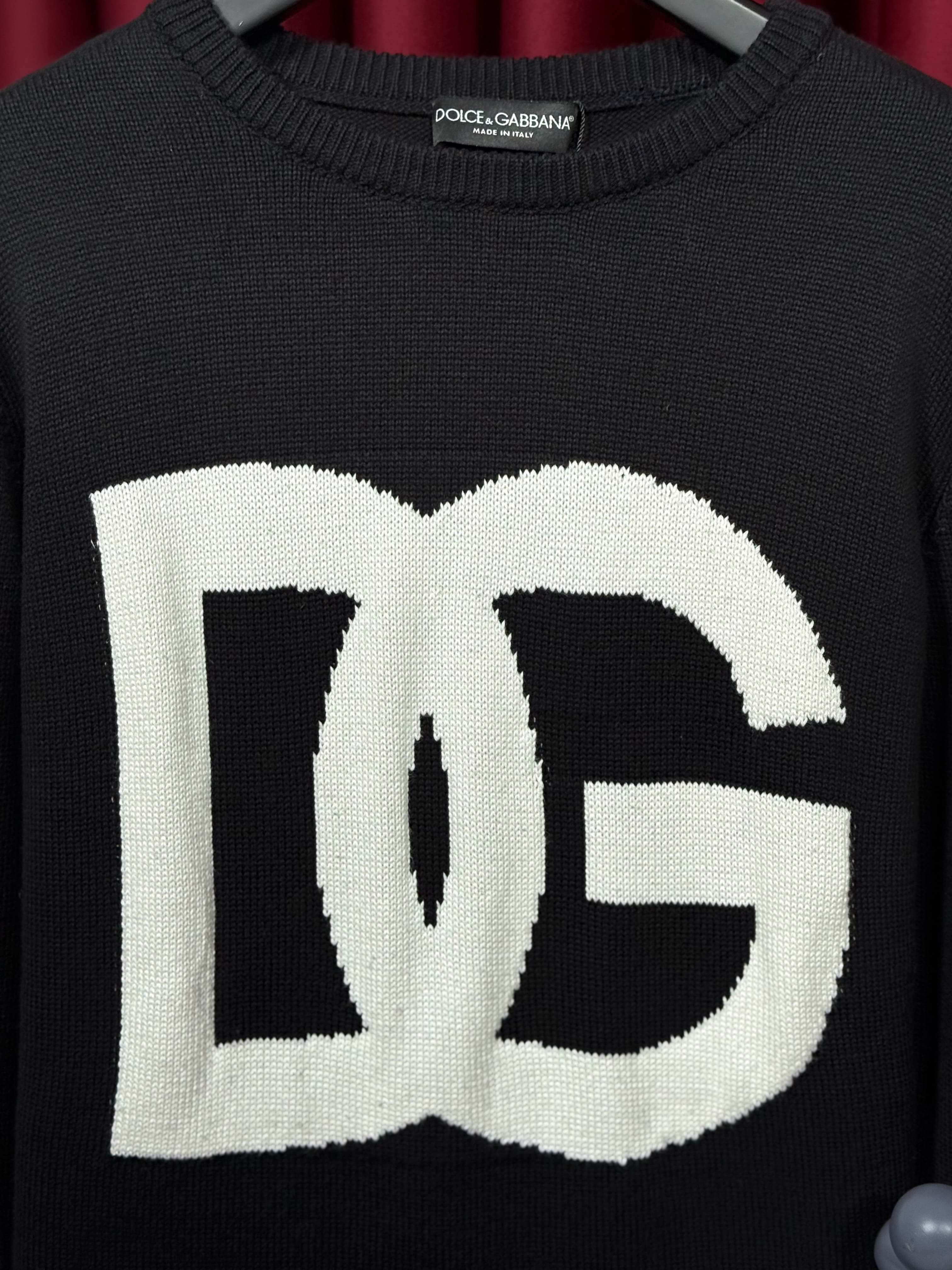 DG Nakış Logo Detaylı Siyah Erkek Triko Kazak