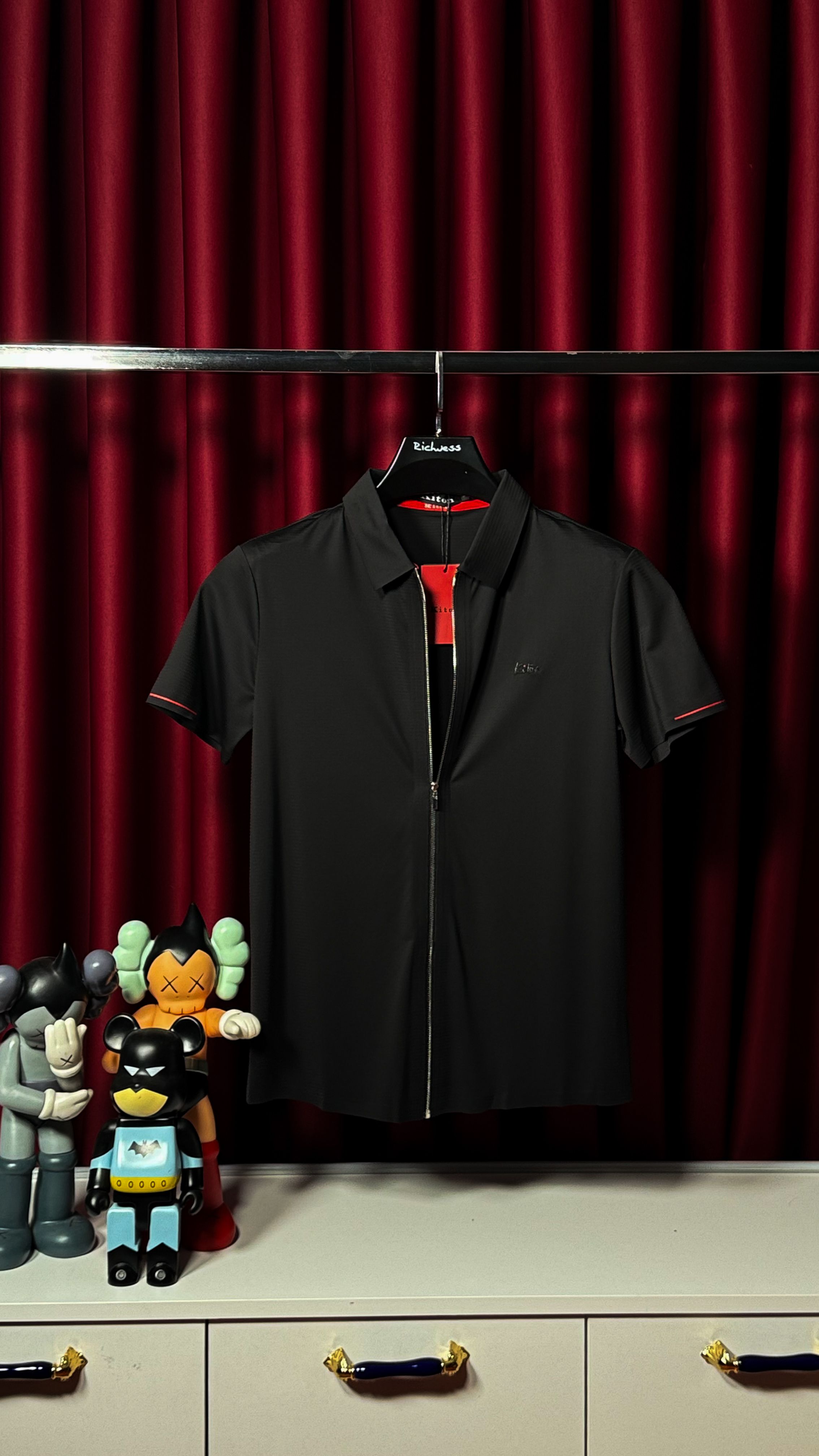 İthal Baskı Logo Detaylı Siyah Polo Yaka T-shirt