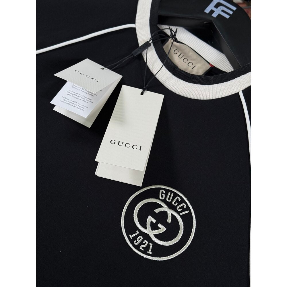 1921 Nakış Logo Detaylı Siyah Erkek Sweatshirt