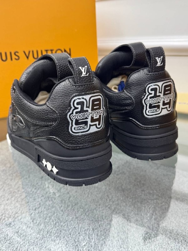 Siyah Logo Detaylı Erkek Deri Sneakers