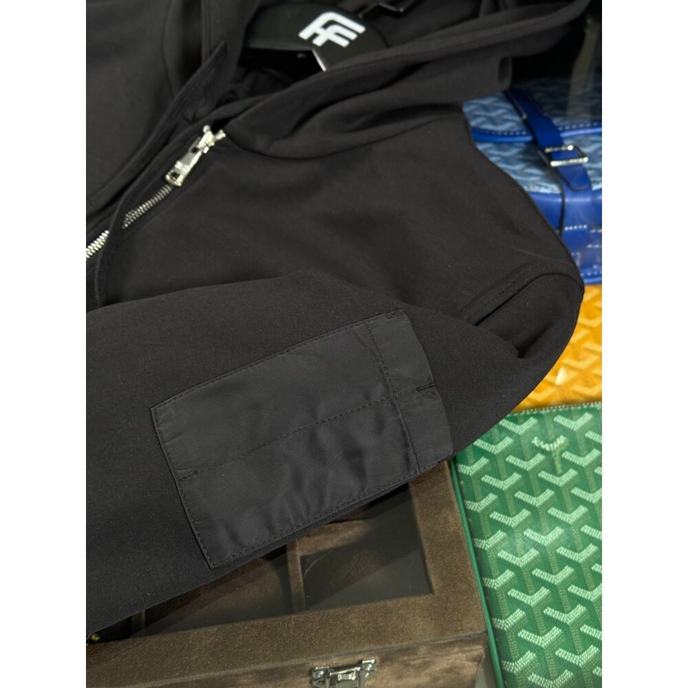 Tam Fermuarlı Siyah Erkek Sweatshirt