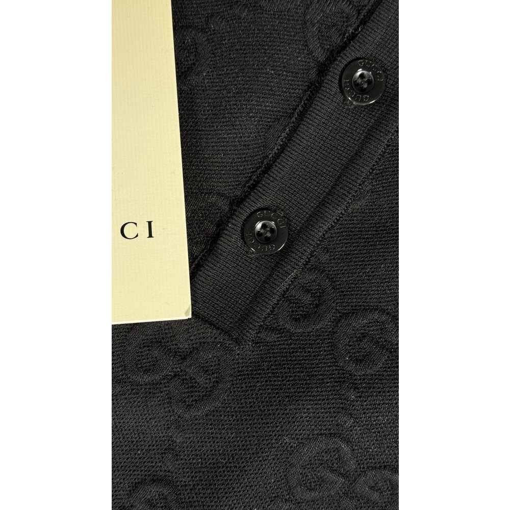 Monogram Nakış Detaylı Siyah Polo T-shirt NW